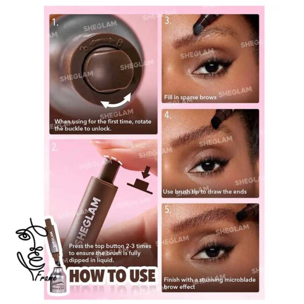 هاشور ابرو شیگلم BROW-FECTION ANGLED BRUSH & DIP - Image 3