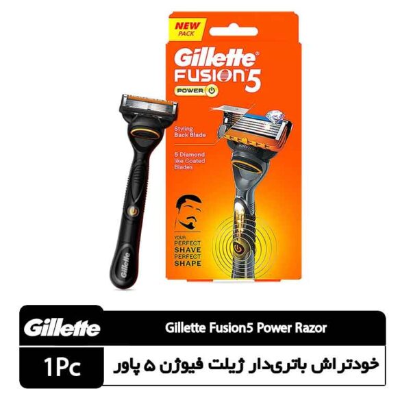 خودتراش باتری‌دار پنج تیغه ژیلت فیوژن ۵ پاور ۱ عددی
