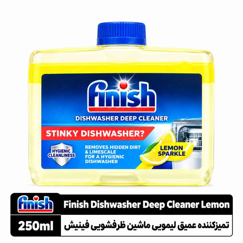 abb5bf58-87f2-4a38-8494-ab63b193dbb1 تمیزکننده عمیق ماشین ظرفشویی فینیش لیمویی ۲۵۰ میلیلیتر - تصویر 1