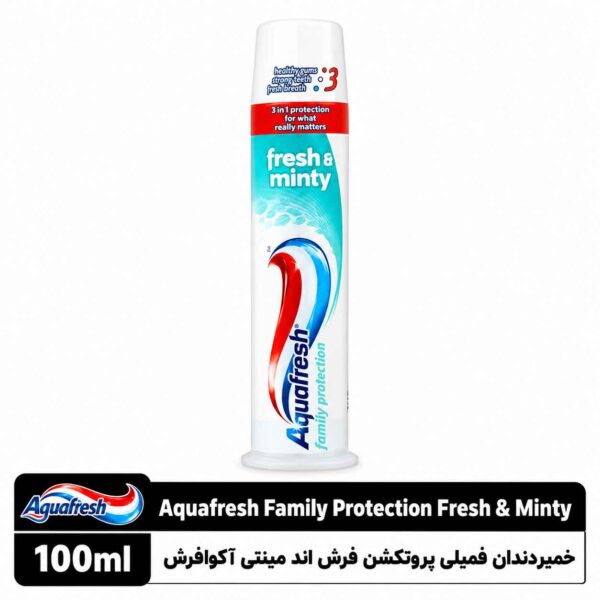 خمیردندان فمیلی پروتکشن فرش اند مینتی آکوافرش ۱۰۰ میلی‌لیتر